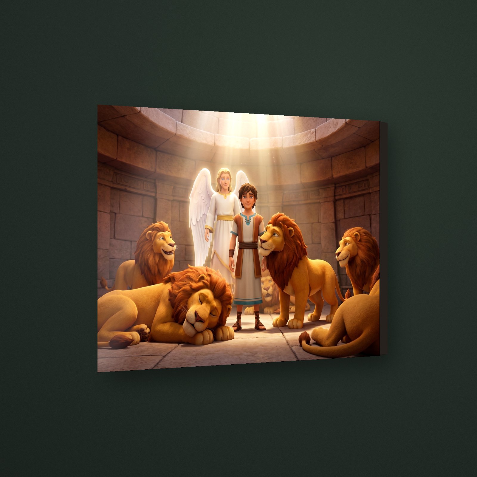 Cuadro angel foso leones en MDF con vinil brillante – Salto Producciones Guatemala