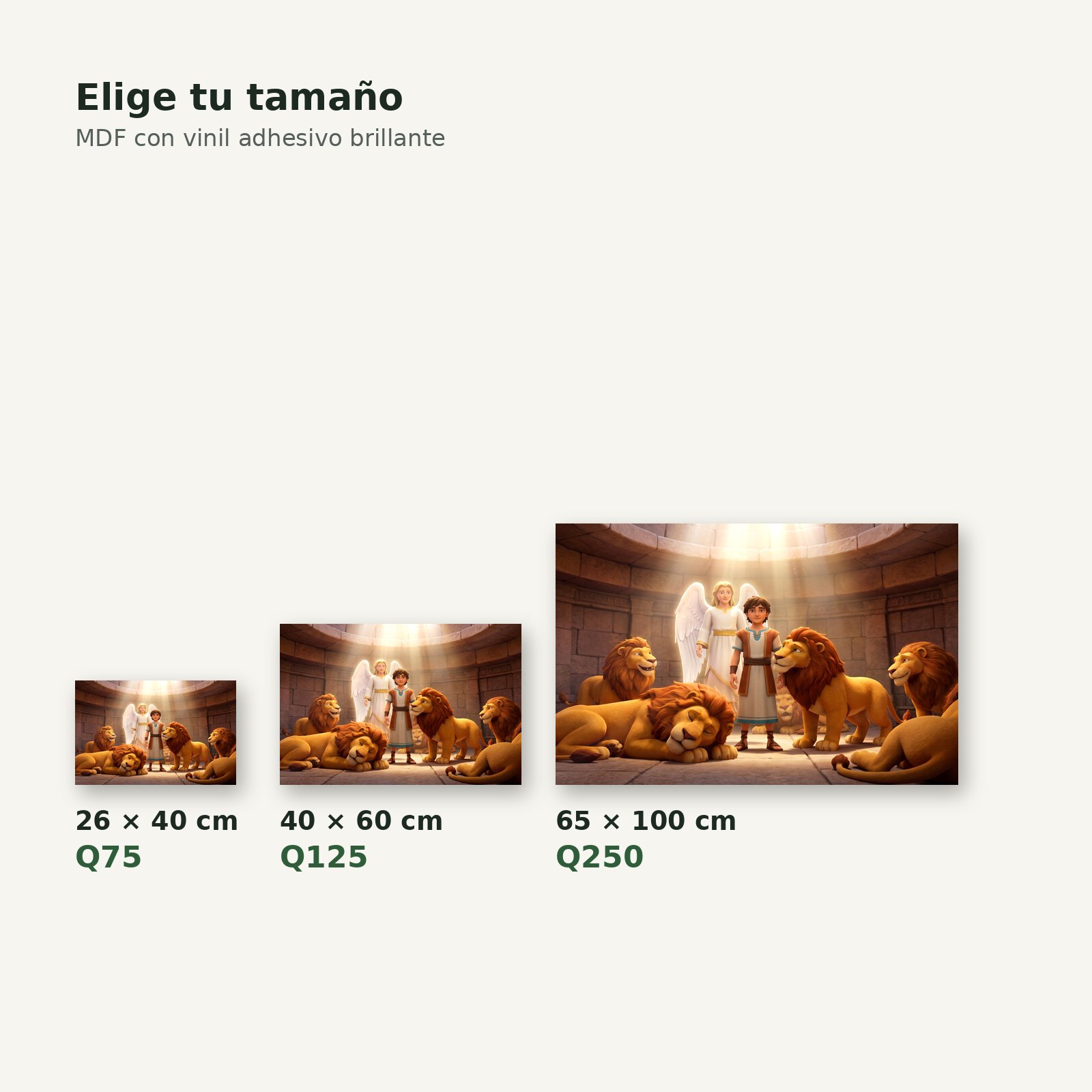 Cuadro angel foso leones tamaños y precios – Salto Producciones Guatemala