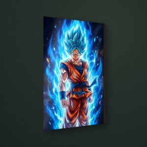 Cuadro goku azul en MDF con vinil brillante – Salto Producciones Guatemala