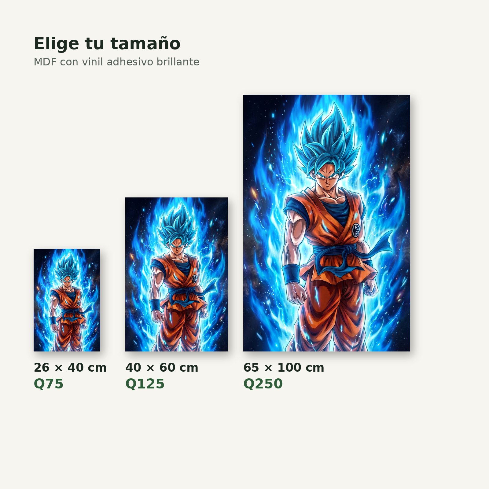 Cuadro goku azul tamaños y precios – Salto Producciones Guatemala