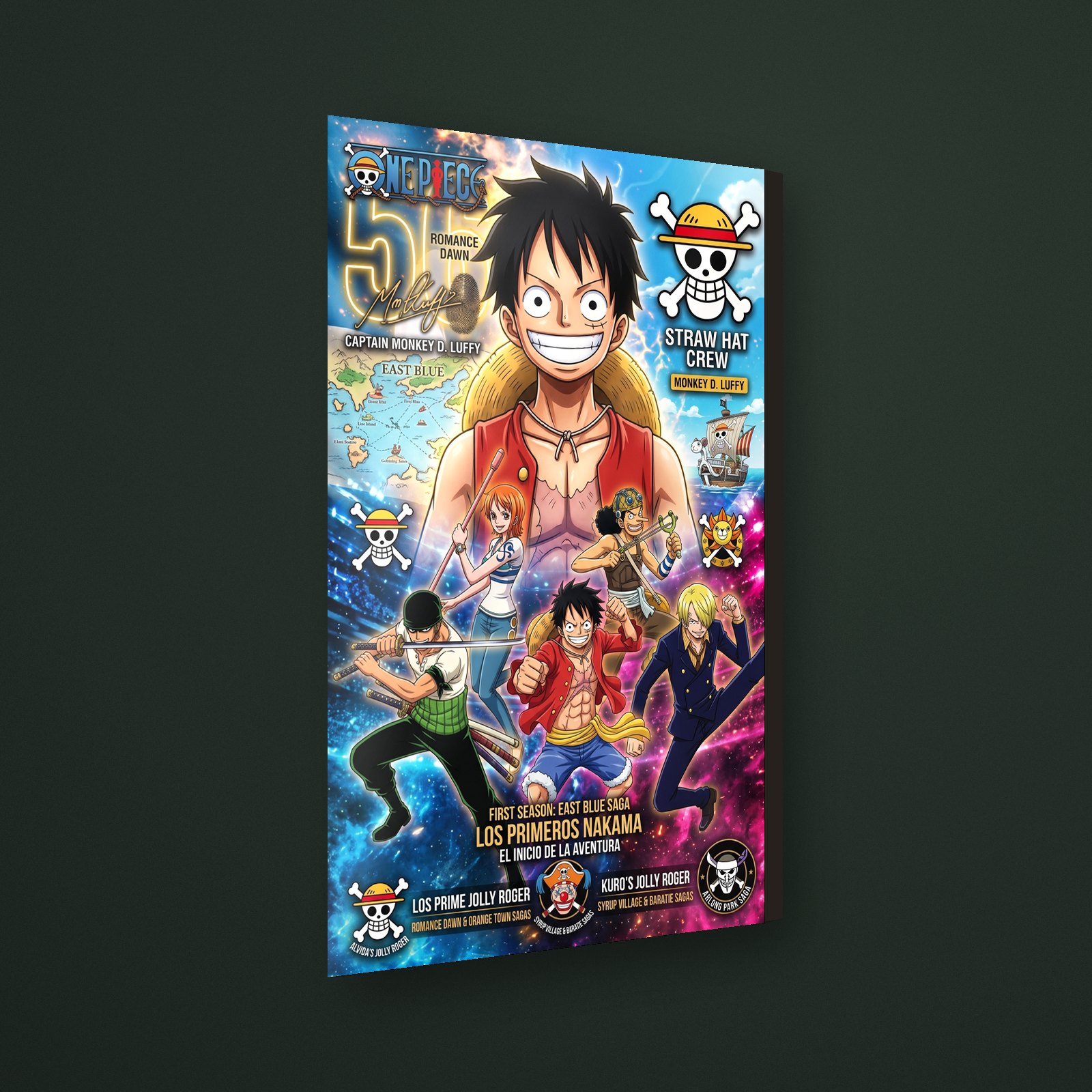 Cuadro luffy one piece en MDF con vinil brillante – Salto Producciones Guatemala