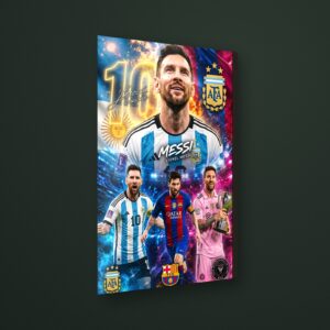 Cuadro messi 10 en MDF con vinil brillante – Salto Producciones Guatemala