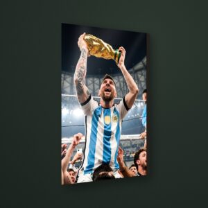Cuadro messi copa en MDF con vinil brillante – Salto Producciones Guatemala