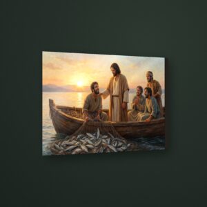 Cuadro pesca milagrosa en MDF con vinil brillante – Salto Producciones Guatemala