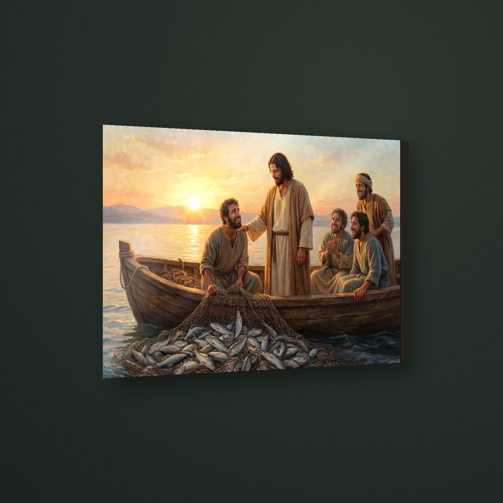 Cuadro pesca milagrosa en MDF con vinil brillante – Salto Producciones Guatemala