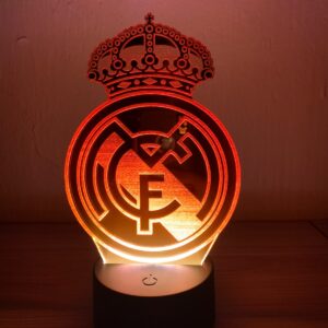 Lámpara LED 3D real madrid rojo – Salto Producciones Guatemala