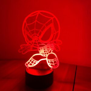 Lámpara LED 3D spiderman – Salto Producciones Guatemala